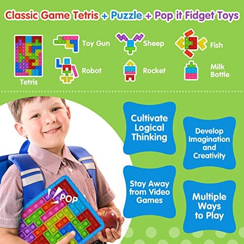 Games for 4 5 6 7 Year Olds Boys Girls, Toddlers Educational Toys for 3-4-5-6 Year Old Girl Boy Gifts-IQ Puzzle Travel Game for Kids Age 3-8 Year Old Birthday Presents Popit Fidget Toy for Kid Adults