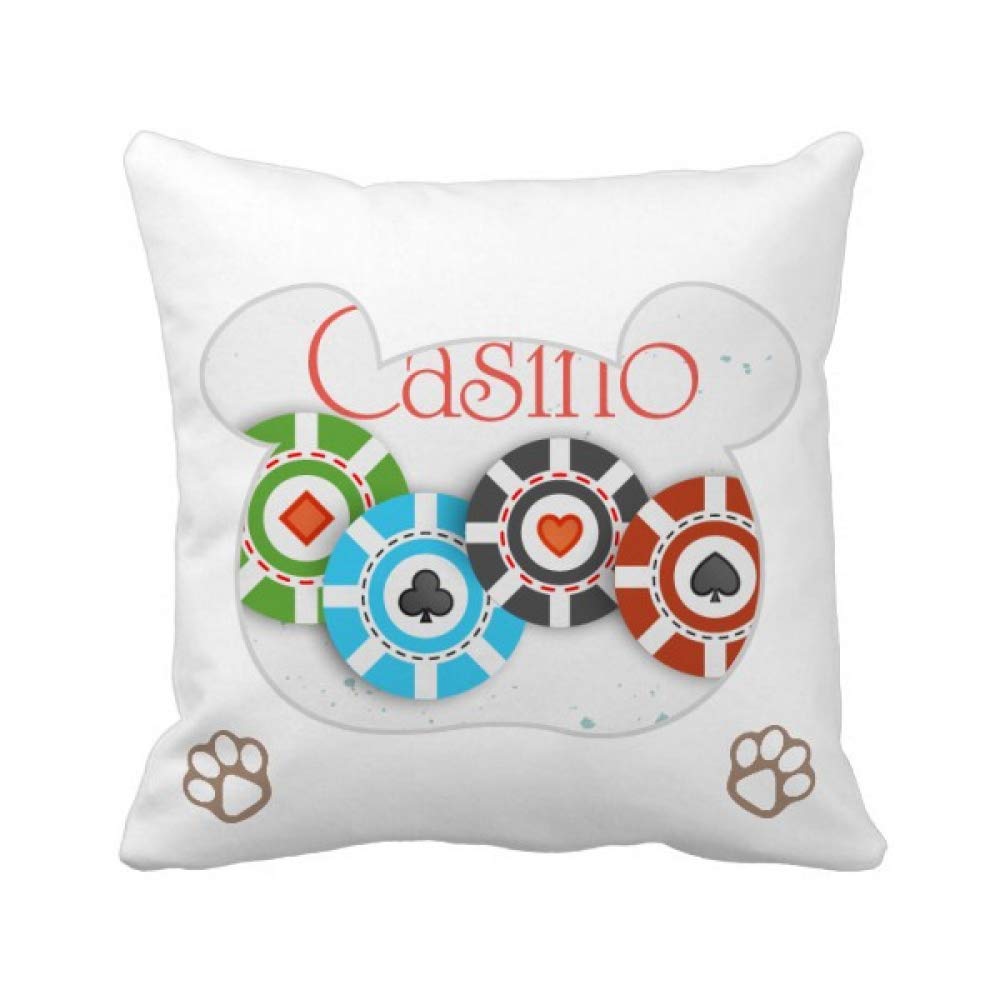 Housse de coussin carrée casino idéale pour soirée poker maison