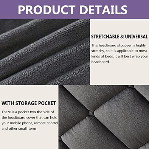 Headboard Covers Slipcover, Stretch Bed Headboard Covers, Small Square Jacquard Dustproof Protector Cover for Upholstered Headboard (Milk White, Queen Headboard Length ( Color : #32 , Size : 140cm/55i