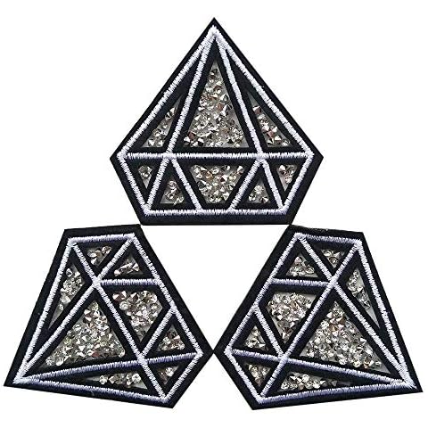 Qingxi Charm Shiny Glitter Rhinestone Diamond Sewing on/Iron on Embroidered Patches Clothes Dress Hat Pants Shoes Curtain Sewing Decorating DIY Craft Embarrassment Applique Patches Cover