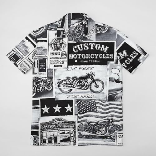 SZDIZOWE Men's Shirts Single Pocket Hawaiian Casual Printed Button-Down Lapel Shirts3