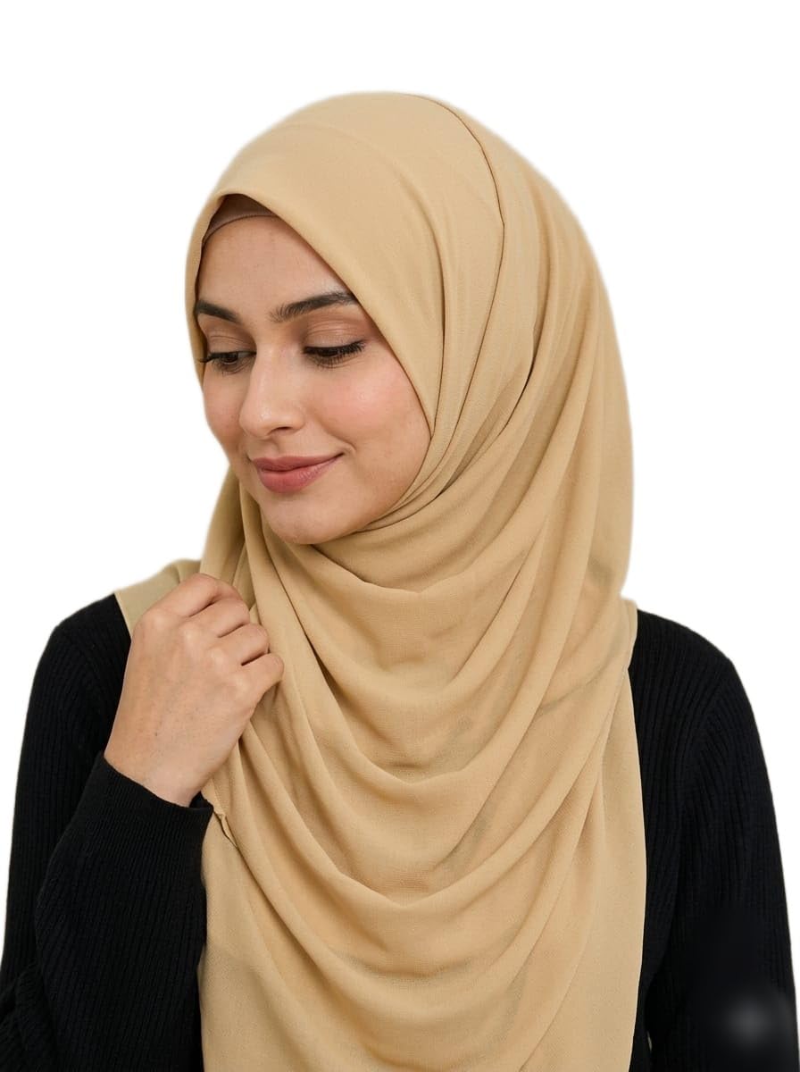 Soft Chiffon Hijab Scarf | Long 2.25 Metre Wrap for Women | Modest Solid Color Shawl & Duppatta-image-7