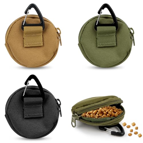 Feirdhoo Leckerlibeutel für Hunde, 3 Stück Tragbare Leckerlitasche für Hunde, Klein Freihändige Hundeleckerli Tasche, Futterbeutel Hundetraining für Reisen, Spaziergänge mit Haustieren