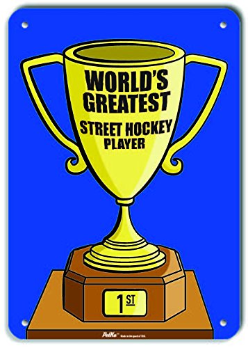 Plaque aluminium World's Greatest Street Hockey Player, trophée bleu haut de gamme de 25,4 cm