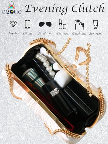 Gold Clutch Purses for Women - Elegant Sparkling evening bags for Wedding Galas, Prom Nights, Cocktail Parties& Formal Events - Image 5