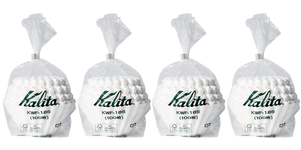 Kalita Wert 4-Pack 22212 Wave-Filter, 185, Packung mit 100 (Gesamt 400), Weiß (Japan Import)
