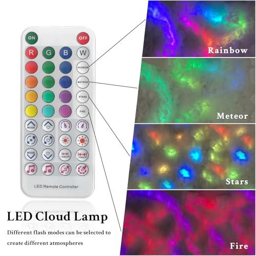 Image of Cloud Light, Thundercloud LED Light 3D Cotton Lightning Cloud Colorful Atmosphere DIY Creative Night Light For Gaming Room, Club, Bar, DJ Party,16 Feet
