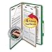 Smead 18733 Pressboard Classification Folders Legal Four-Section Green 10/Box