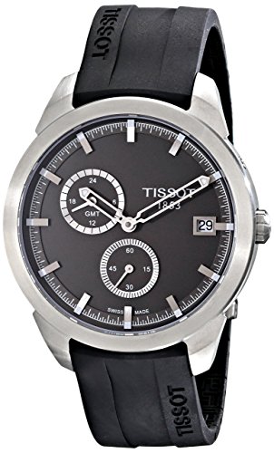 Tissot Men's T069.439.47.061.00 'T Sport' Black Dial Black Rubber Strap Titanium GMT Watch