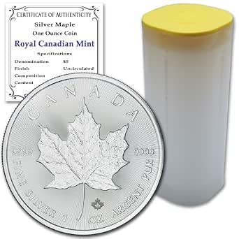 Lot of 10 Canadian Maple Leaf 1 oz Silver Coins (Random Year, 1988–Present)