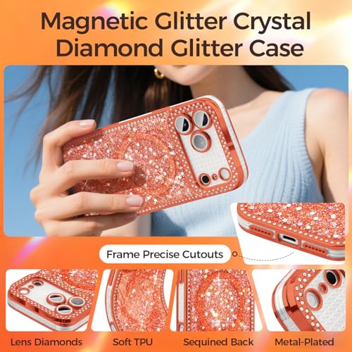 Coque pour iPhone 17 Pro Max compatible avec MagSafe magnétique orange - 4