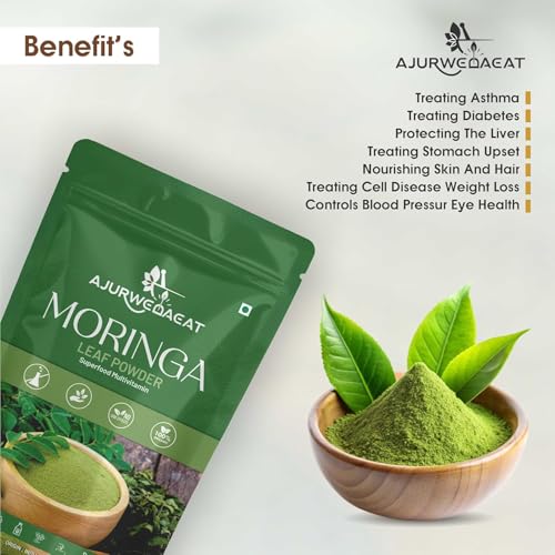 Image of Organic India Moringa Powder, Essential Nutrition Superfood, Helps Naturally Boost Energy Levels, Improves Stamina & Vitality, Rich In Vitamins & Minerals (200 GM - Pack Of 1)