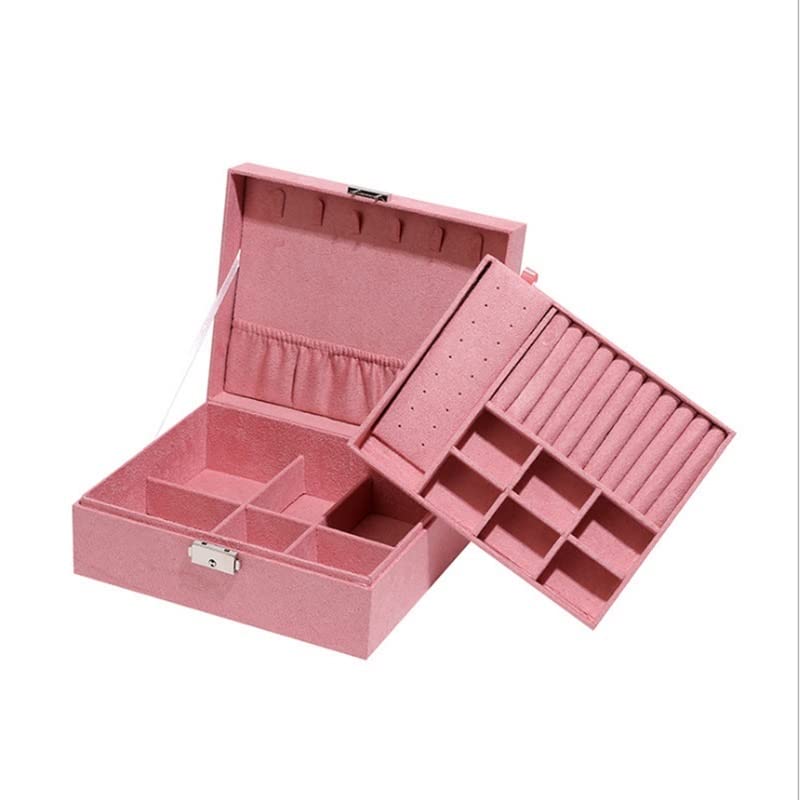Espositore per gioielli in velluto rosa, per finestre, collane
