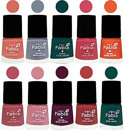 Image of ALL IN ONE (PACK OF 10), Long Lasting Glossy Nail Polish, 6 ml Each, All Vibrant Colours,02059