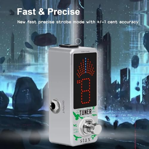 Image of Stax Guitar Tuner Pedal High Precision Tuning Pedals For Electric Guitar and Bass Accurate A‚± 1 Cent Mini Size True Bypass