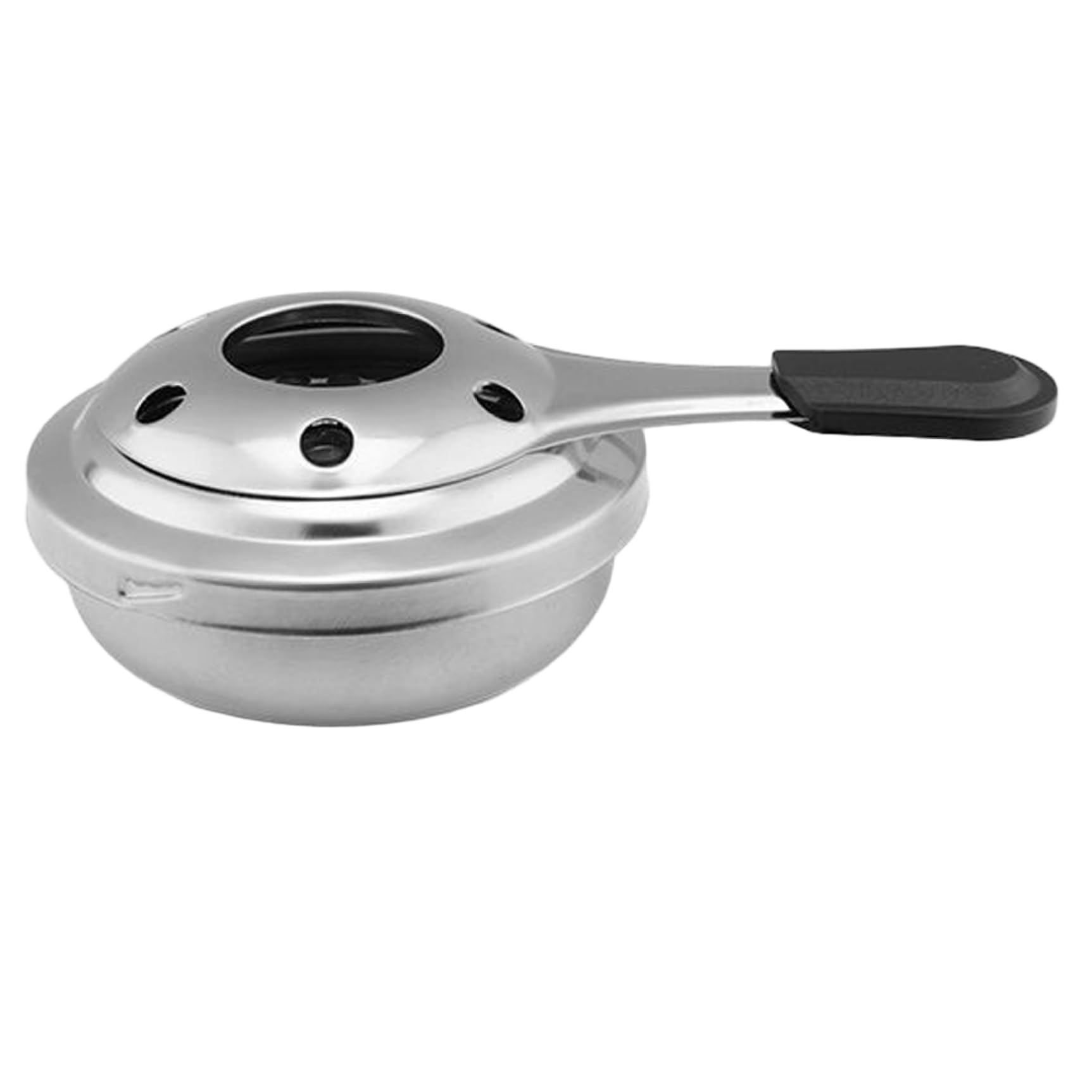 Alcohol Burner, Stainless Steel Mini Alcohol Stove with Anti-Scald Handle and Safety Cover, Portable Fondue Burner for Camping Panic Cooking Pot