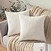 MIULEE Funda Cojines para Sofá Funda de Almohada de Corduroy Súper Suave Cojin de Pana a Rayas Decoración Moderna para Sofá Silla Cama Sala de Estar Dormitorio 40x40 cm 2 Piezas Blanco