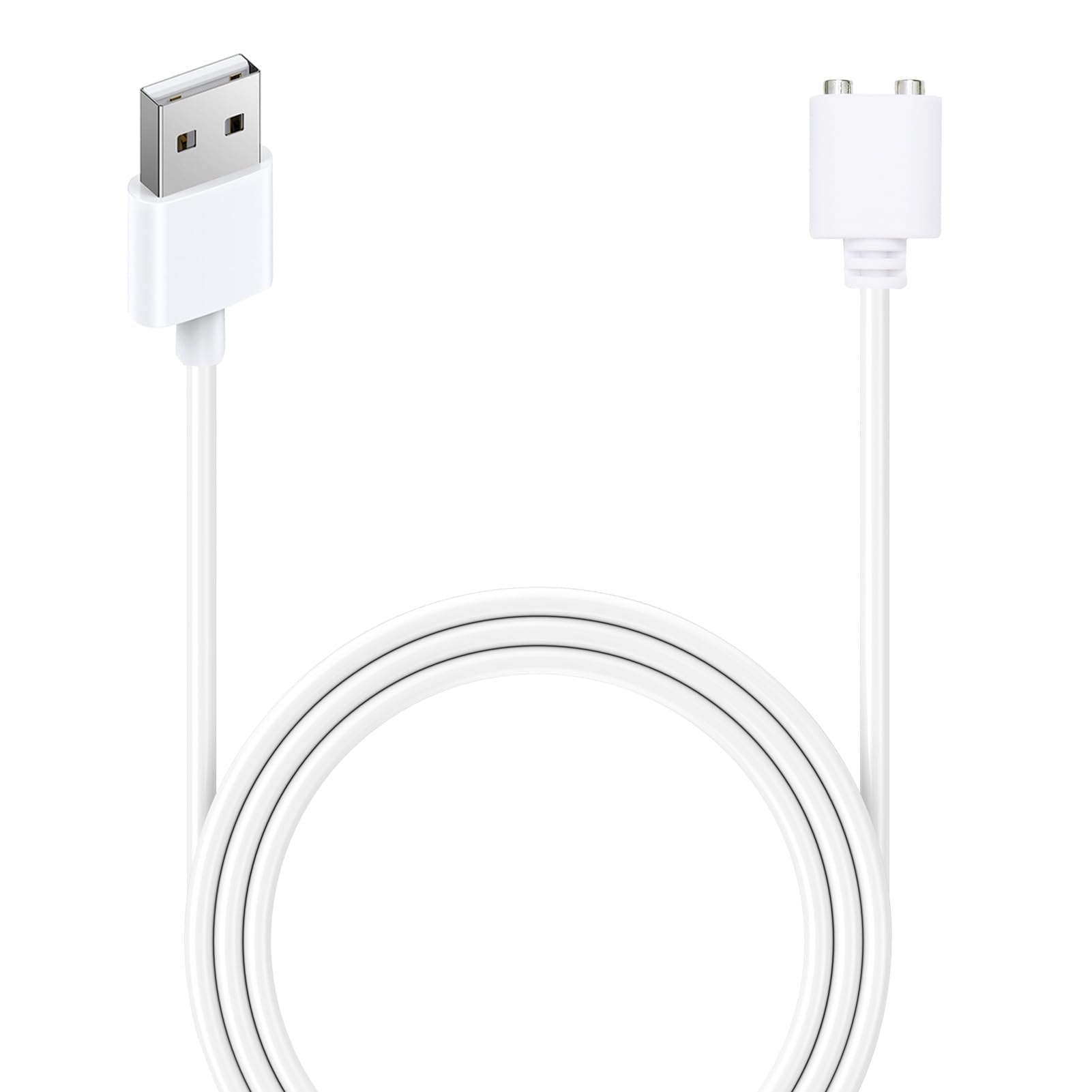 USB-Ladekabel Universal 2-Pin 7mm Magnetisches, Magnetisches USB-Ladekabel, Suitable for Magnetic Charging Massager Products, Toys Charging Cable (Weiß)