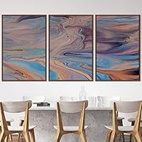 3 Piece Framed Canvas Wall Art Abstract Fluids Canvas Prints Home Artwork Decoration for Living Room,Bedroom - 16