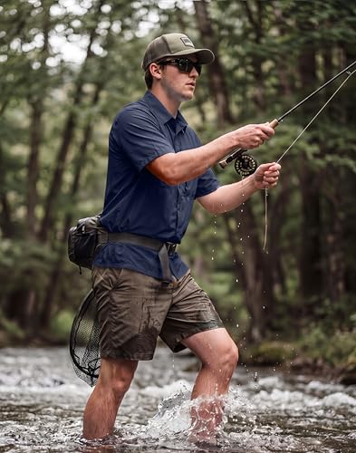 Image of G Gradual Men's Fishing Shirts with Zipper Pockets UPF 50+ Lightweight Cool Short Sleeve Button Down Shirts for Men Hiking