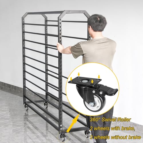 Regolabile Rolling Tessuto Sto RackPortable Campione in vinile nizer con ruote Asta mobile per artigianato efficiente e forniture di cucito Sto