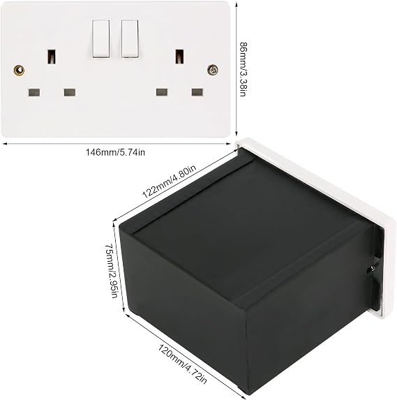 Hidden Wall Safe Outlet, Secret Wall Safe Double Plug Socket Wall Safe Hiding Storage, Secret Outlet Box for Hiding Money Jewellery