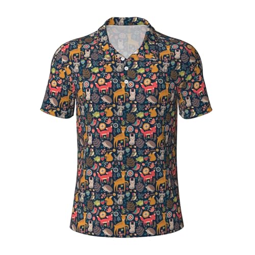 Polo respirant homme motif oiseau renard été léger