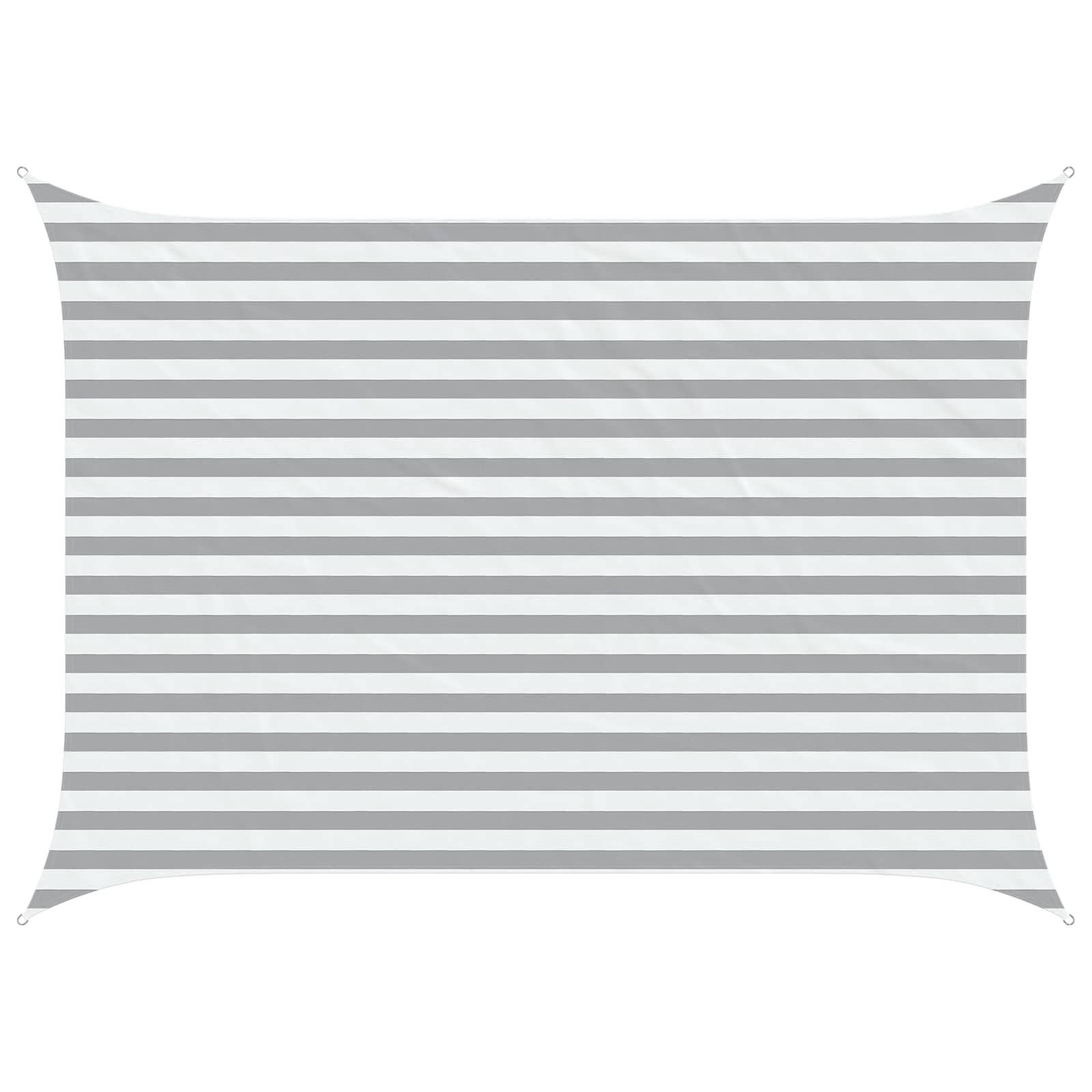 Voile d'ombre moderne en polyester gris clair et blanc 3,5 x 2,5 m