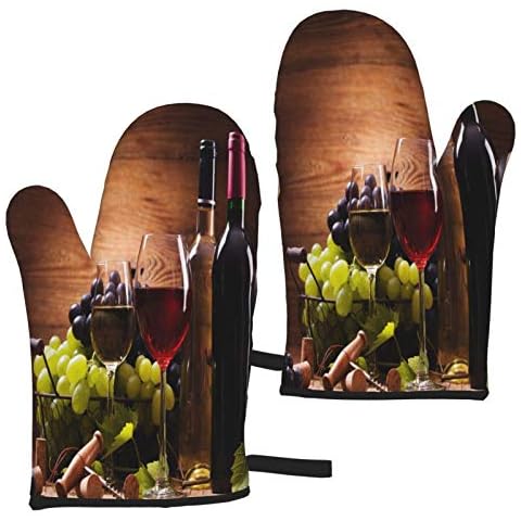 Mount Hour 2 Piece Set Oven Mitts, Grapes Baking Glove for Cooking BBQ Gift Cover