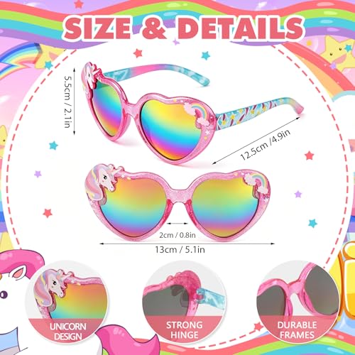 Image of 3 Pairs Kids Sunglasses Girls,UV Protection Sunglasses Toddler Eyewear for Party Favors Beach Glasses Age 3-12