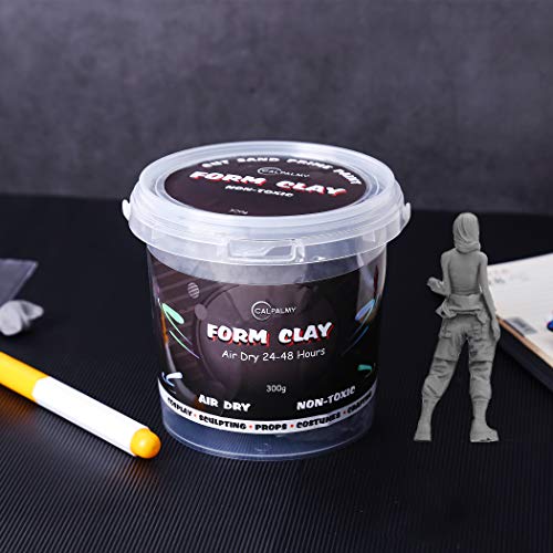 Image of CALPALMY Moldable Foam Clay (Gray) - 300g High Density Air Dry Clay Perfect for Intricate Designs, Sculpting, Cosplay, Crafting, Prop Making - Cutting with Knife or Rotary Tool, Sanding or Shaping