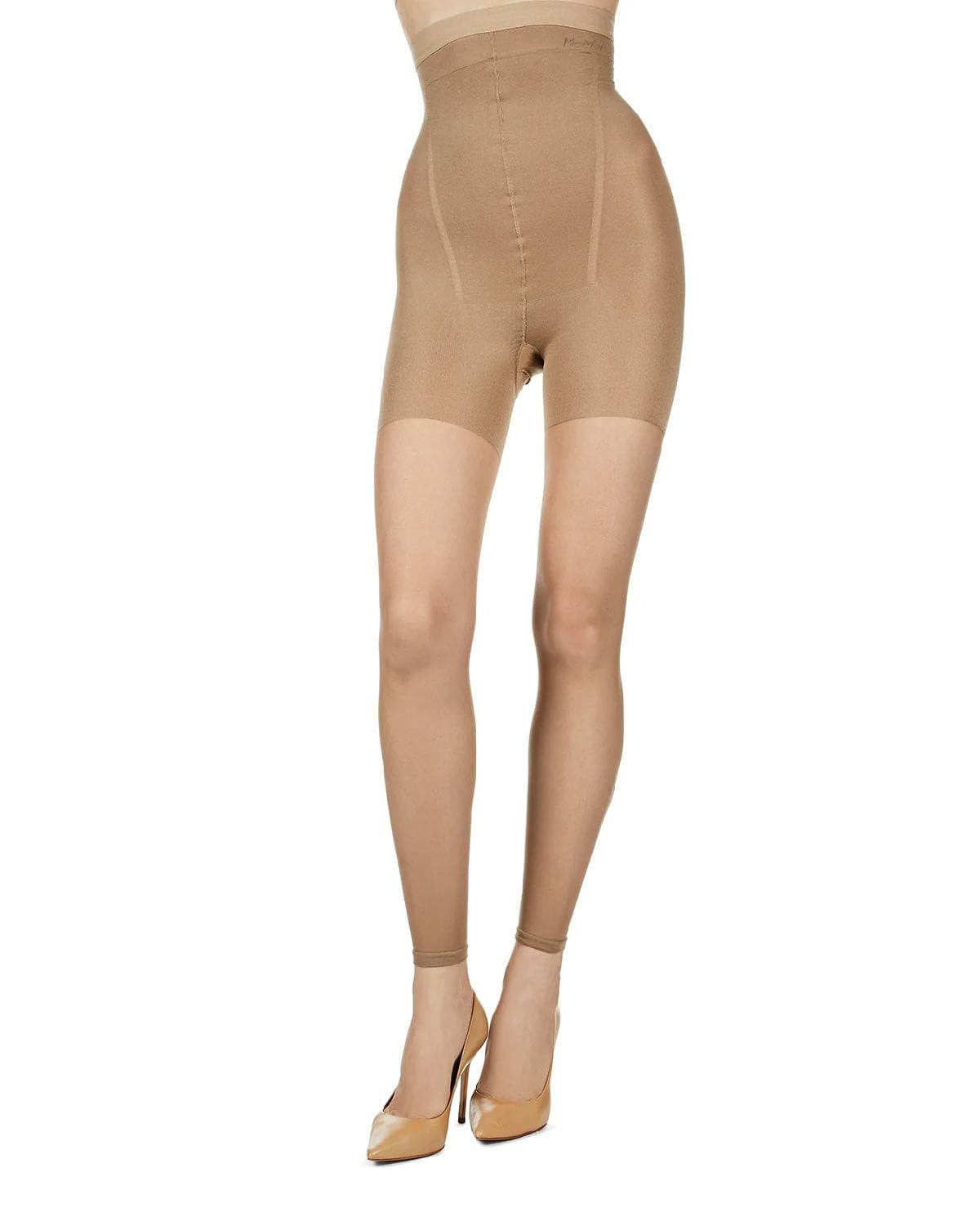 Bodysmoothers High Waisted Footless Pantyhose for Women, Ultra Sheer Control Top Pantyhose - Sizes Small to Q2