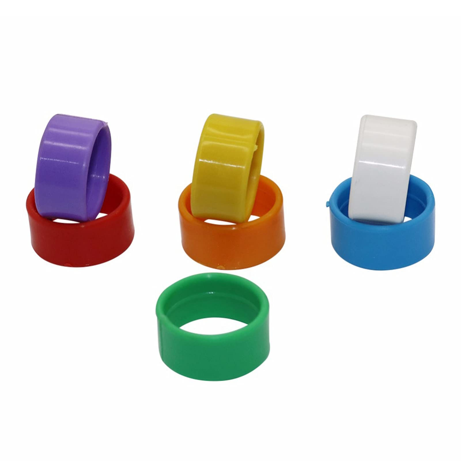 Anillas para aves, Anillos de identificación aves corral plástico 1000 piezas Multicolor 1,6-2,0 cm(White,1.8 cm)