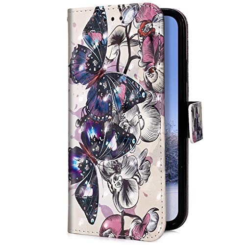 Uposao - Funda para Samsung Galaxy S10, color gris Samsung Galaxy S10 Plus Mariposa negra.