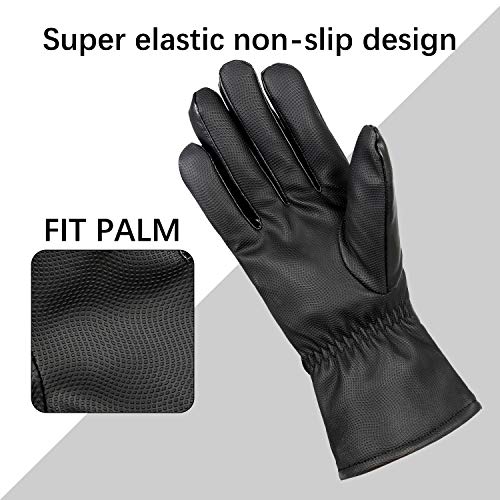 7.4V 4000mAh Heated Gloves for Motorcycle Rechargeable Electric Leather Gloves Battery Heating Thermal Gloves Anti Slip Touch Screen Temperature Control for Winter Outdoor Sports