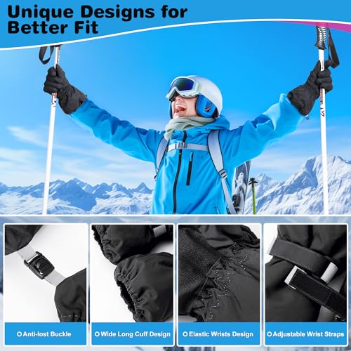 ThxToms Kids Winter Gloves, Waterproof Ski Snow Gloves for Boys and Girls, Winter Warm Gloves for Cold Weather Outdoor Play - Image 6