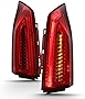 AKKON - For 2013-2018 Cadillac ATS Full LED Daytime Running Lamp Strip Tail Lights Chrome Housing Red Clear Lens Full Set