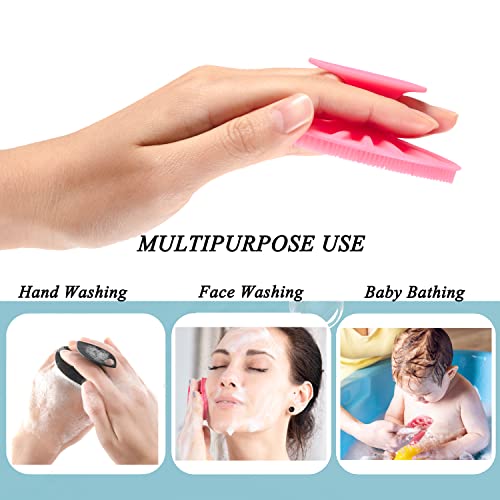 HieerBus Silicone Face Scrubber, Facial Cleansing Brush Silicone Face Wash Brush,Gentle Exfoliator Pad & Massager, for Men Women Cleansing and Exfoliating(Blue+Pink)… - Image 3