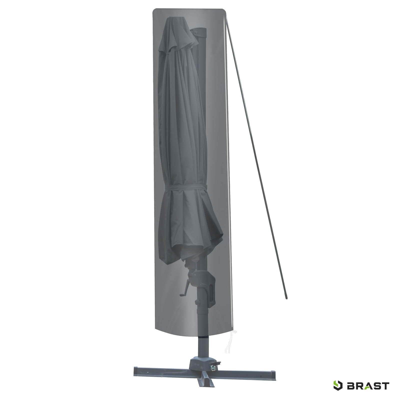 BRAST Alu Sonnenschirm Ampelschirm | Ø300cm Grau | TÜV geprüft | viele Modelle | Schützhülle | UV-Schutz 50+ | wasserabweisend | drehbar & höhenverstellbar