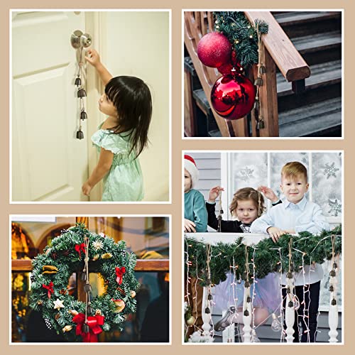 2-Sets-Christmas-Cow-Bells-Hanging-Ornament-Harmony-Cow-Bells-Cluster-Vintage-Metal-Cow-Bells-on-Rustic-Rope-Christmas-Tree-Wall-Wreath-Outdoor-Indoor-Door-Decorations 2 Sets Christmas Cow Bells Hanging Ornament Harmony Cow Bells Cluster Vintage Metal Cow Bells on Rustic Rope Christmas Tree Wall Wreath Outdoor Indoor Door Decorations