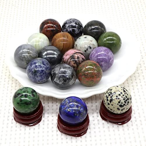 Bola De Piedras Naturales De 25MM, Bolas De Cristales, Decoración Del Hogar, Piedras Preciosas De Chakra, Esfera, Rocas, Masaje Mineral,rubí Zoisita,PC 1