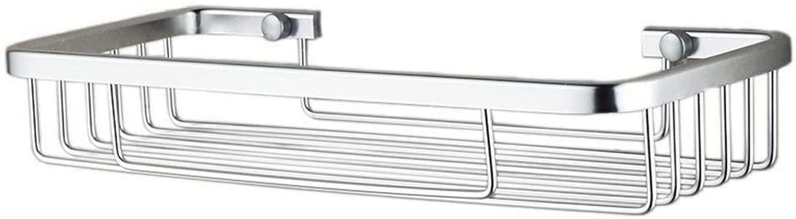 Estante organizador de aluminio para baño con cesta de jabón de drenaje, estante rectangular de almacenamiento para inodoro, ducha, estante de pared, decoración del hogar y accesorios de baño