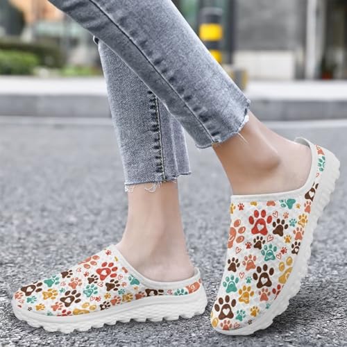 Binienty Women Mules Sneakers Slip On Mesh Garden Shoes with Arch Support Lightweight Memory Foam Minimalist Walking Shoes3