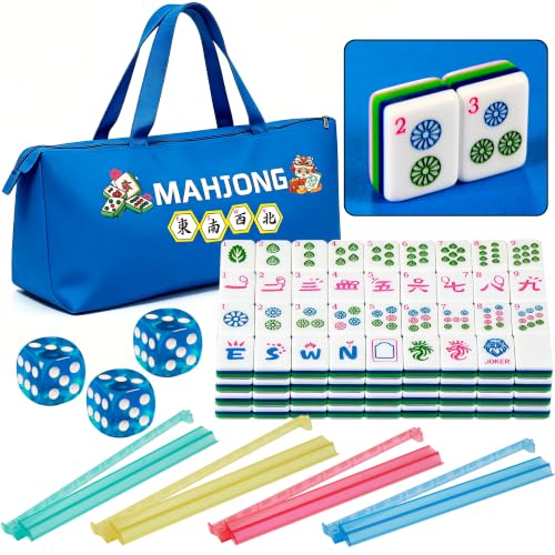 Mahjong americano rosa de 4 capas con 160 azulejos acrílicos grabados de 3 cm