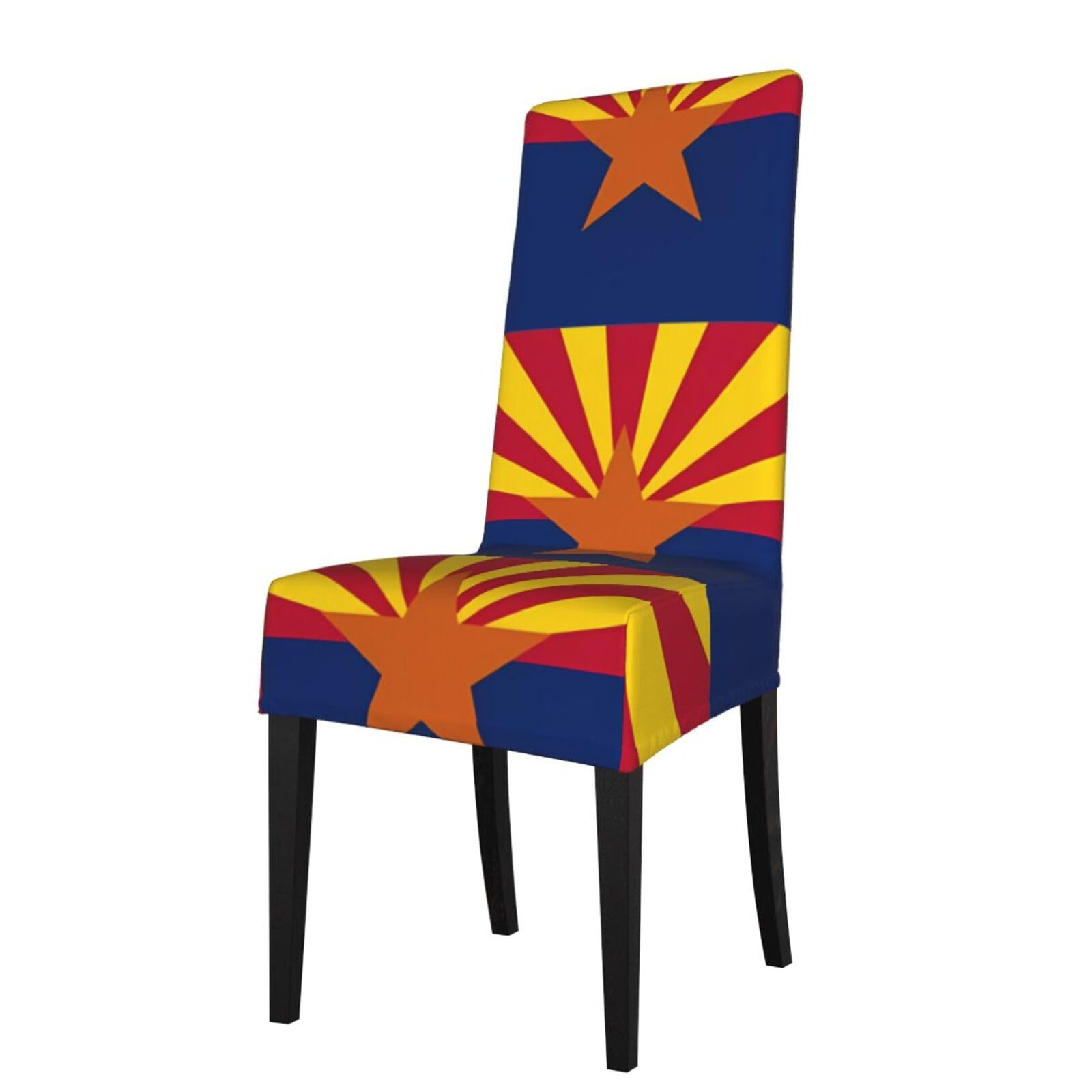 YYHWHJDE Arizona Flag Prints Dining Chair Throw Covers – Stretchable Polyester Blend Protects Your Chairs with Easy Style & Easy Care