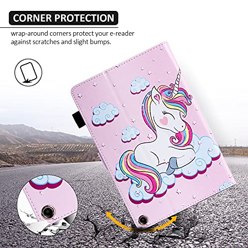 Dteck Case for All-New Fire HD 10 & HD 10 Plus Tablet (2021 Release, 11th Generation) - Slim Multi-Angle Folio Stand Premium PU Leather Protective Smart Cover with Auto Wake Sleep, Pink Unicorn by Dteck - Image 6