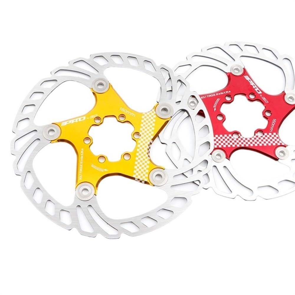 Bremsscheibe 1 Stück Mountainbike-Bremsscheibe Edelstahl schwimmende Scheibe 6 Schrauben 140/160/180/203 mm Wärmeableitung Bremsbelag Fahrradzubehör Bremsscheiben(Blue 203MM)