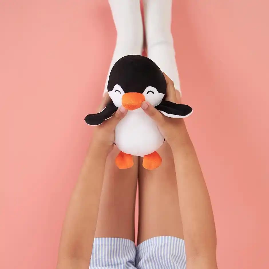 Image of HUG 'n' FEEL SOFT TOYS Black Penguin Plush Toy 18cm - Cute Soft Stuffed Animal Penguin Doll for Kids, Boys & Girls | Birthday Gift & Room Decor