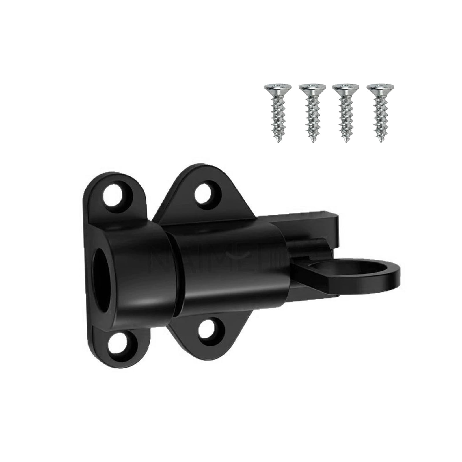 FooYee 2 Pcs Automatic Spring Latch Locks, Bolt Latches with Screws for Gate Window Cabinet, Black