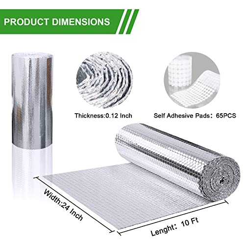 Aghitg Reflective Insulation,Window Insulation For Summer Heat,Bubble Insulation Roll For Keep Heat,24"X 10 Ft Thermal Insulation Shield,Rv Insulation #TOP4
